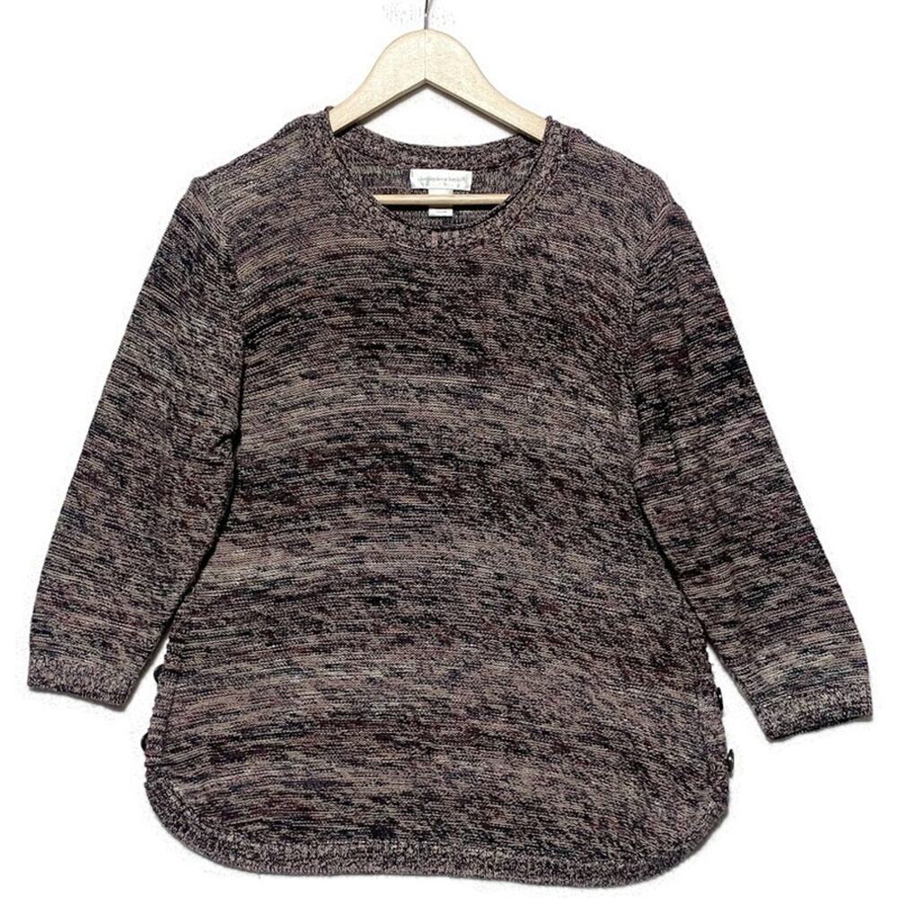 Christopher and Banks Pullover Top Women's Large 3/4 Sleeves Multicolor Purple